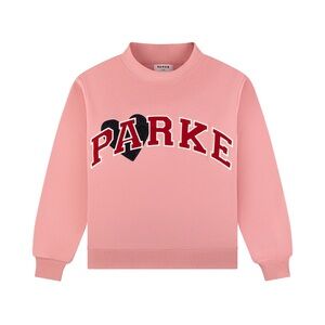 Parke Jean Heart Varsity Mockneck Blush NWT